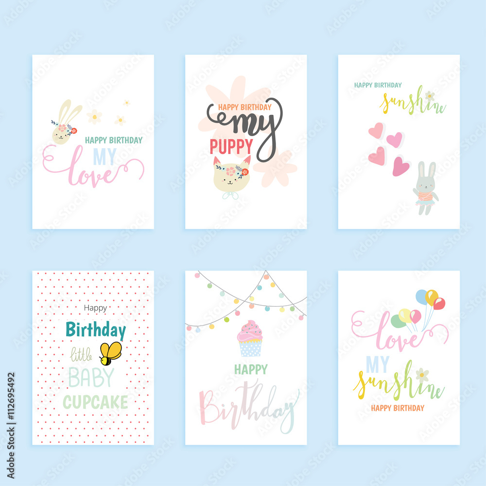 happy birthday greeting and invitation card. happy birthday greeting and invitation card.