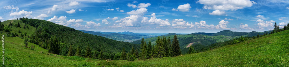 Panoramic views during uphill Makovytsya Ukraine