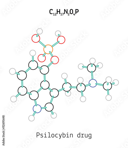 C12H17N2O4P Psilocybin molecule