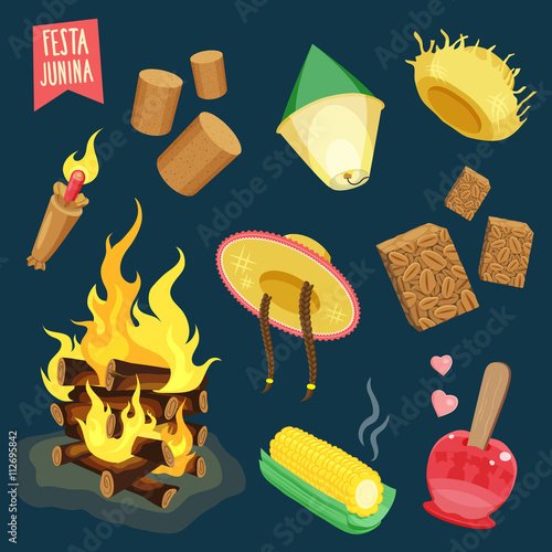Festa Junina, brazilian june fest icons