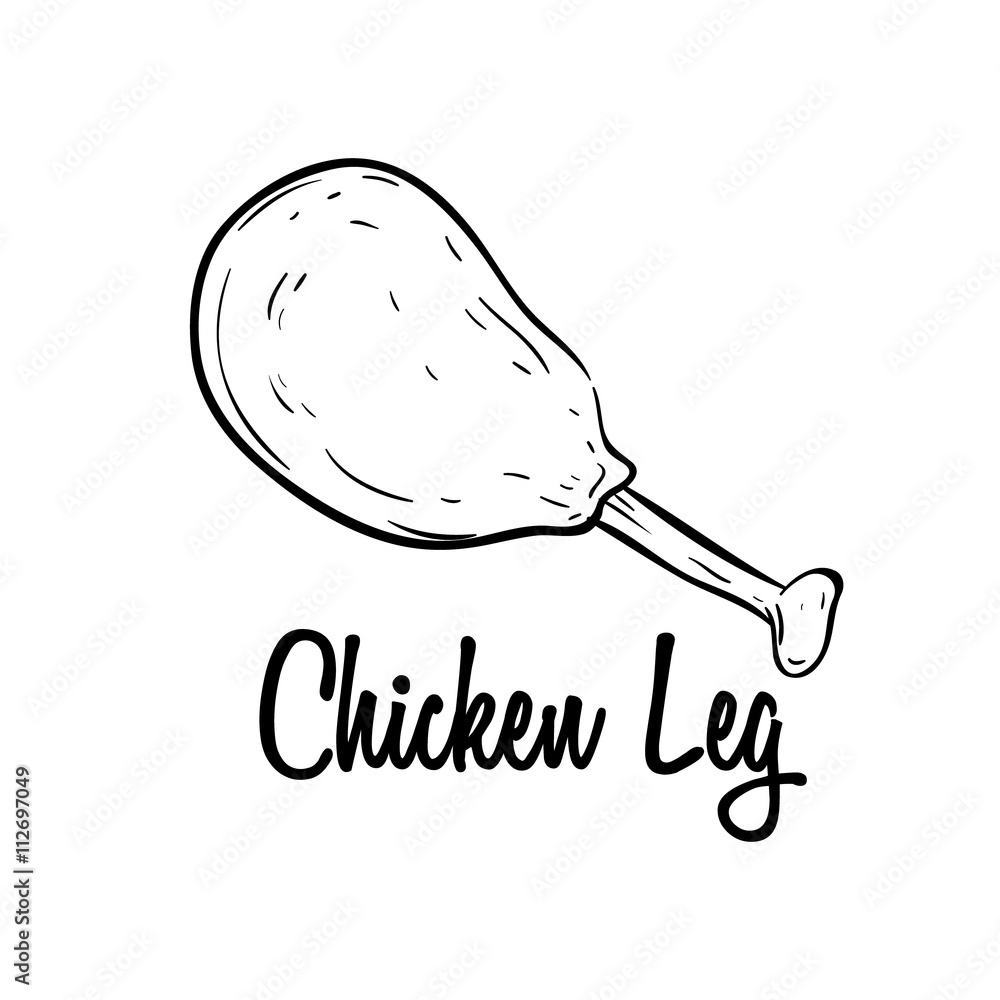 Chicken Leg Drawing Silhouette Background @ Silhouette.pics