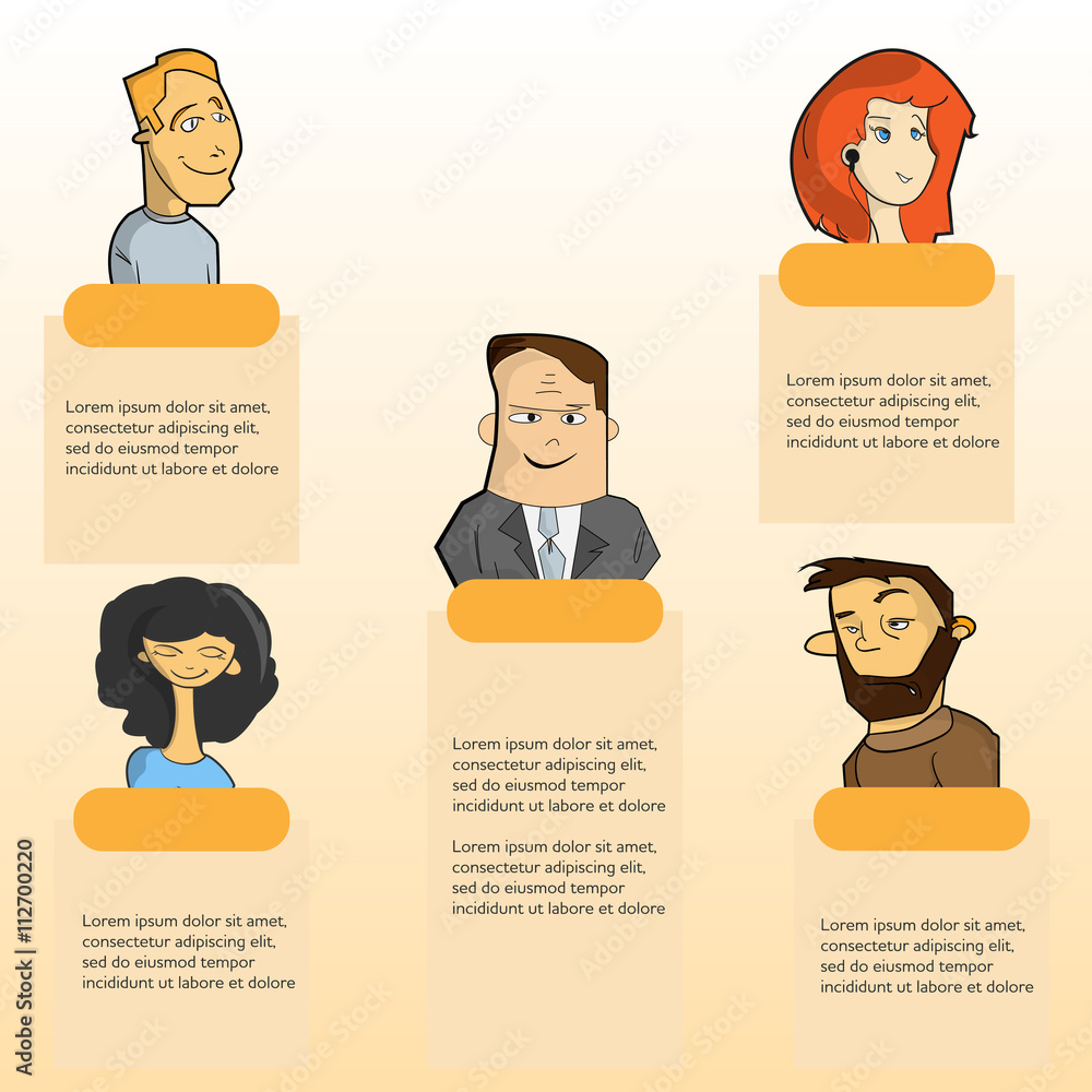 Cartoon people character set vector illustration Stock Vector | Adobe Stock