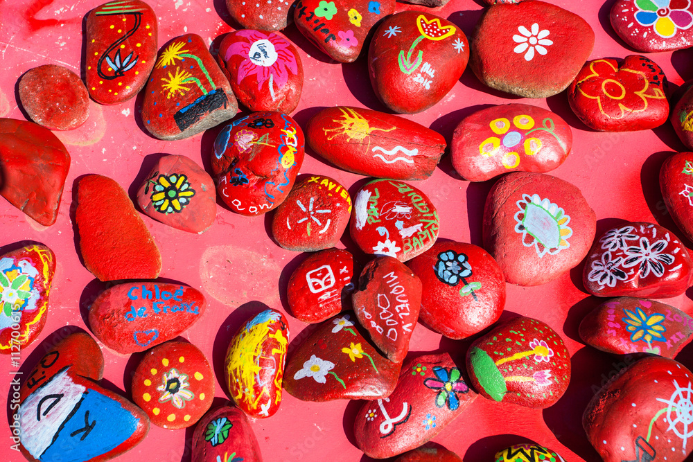 Set of Red Colorful Stones