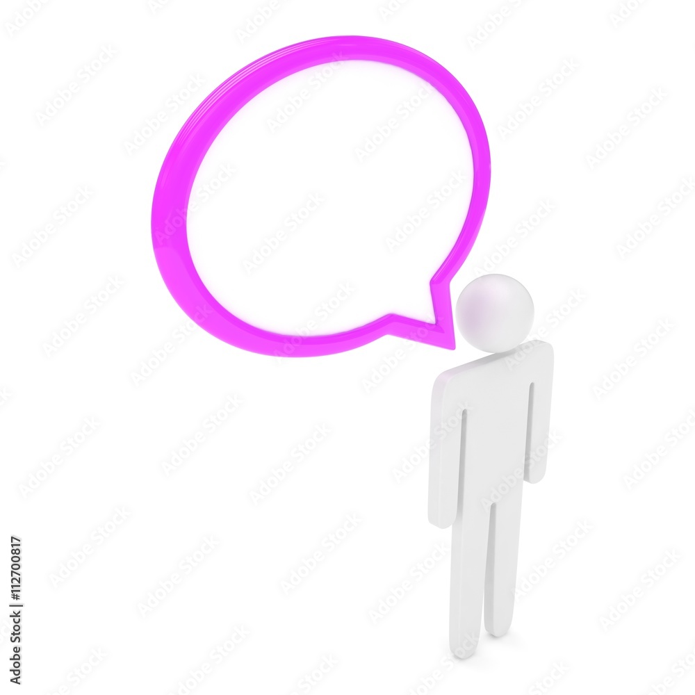 3d man with talk bubbles isolated over a white background. 3d rendering. 3d man with talk bubbles isolated over a white background. 3d rendering.