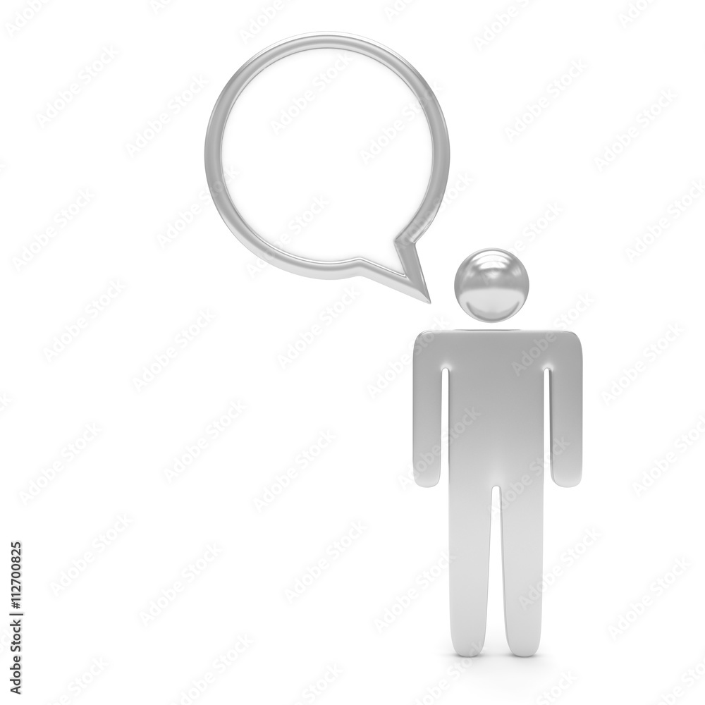 3d man with talk bubbles isolated over a white background. 3d rendering. 3d man with talk bubbles isolated over a white background. 3d rendering.