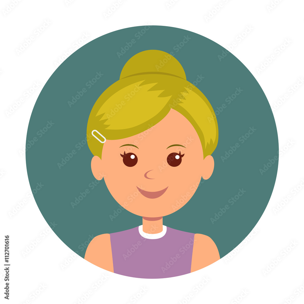 Avatar girls icon vector. Woman icon illustration. Face of female icons  cartoon style. Isolated woman avatar for ui and web design. Stock Vector