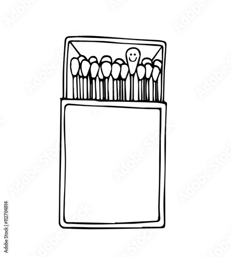 Vector of matchbox and matches