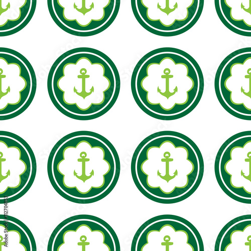 Seamless icons green anchors