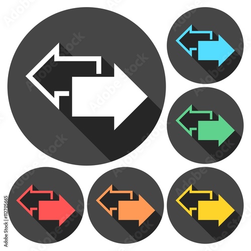 Free Download Exchange arrow icons set with long shadow - GFXLoad