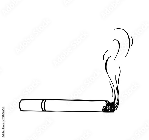 Vector of hand draw cigarette