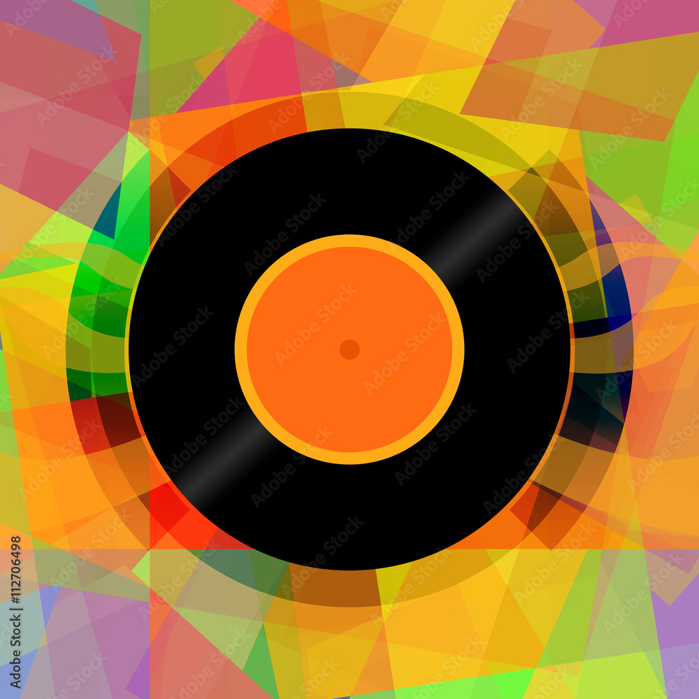 Naklejka premium Vinyl disc abstract music background