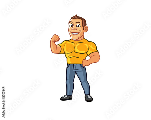Hunk Cartoon Mascot