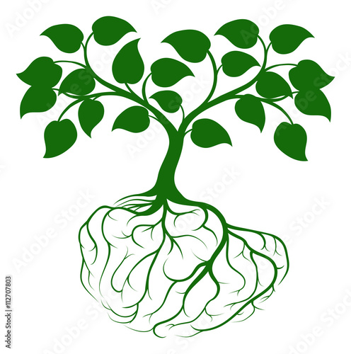 Tree with brain roots