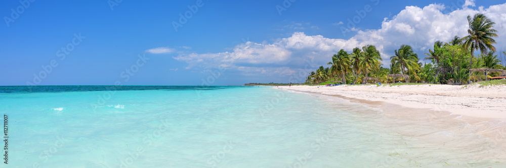 Panorama of the beach of Cayo Levisa island, Cuba