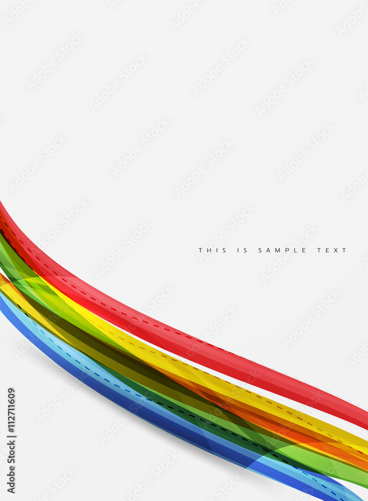 Fototapeta premium Color stripes with shiny light effects, wave line abstract background