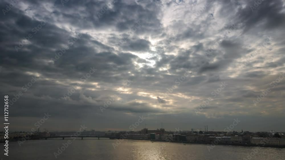 Time lapse of Neva river and central areas of Saint Petersburg, Russia Time lapse of Neva river and central areas of Saint Petersburg, Russia