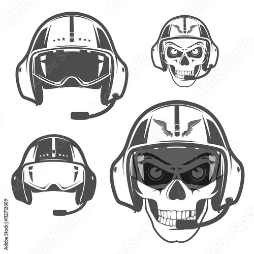 Set of Skull fly helmet,helicopter helmet.
