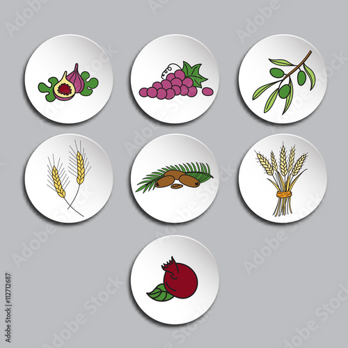 Seven Species icons set