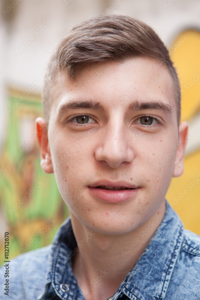 Portrait of a teenager rebellious man Portrait of a teenager rebellious man