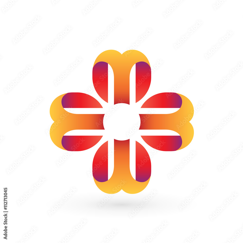 Abstract Dynamic Flower Letter M Logo Abstract Dynamic Flower Letter M Logo