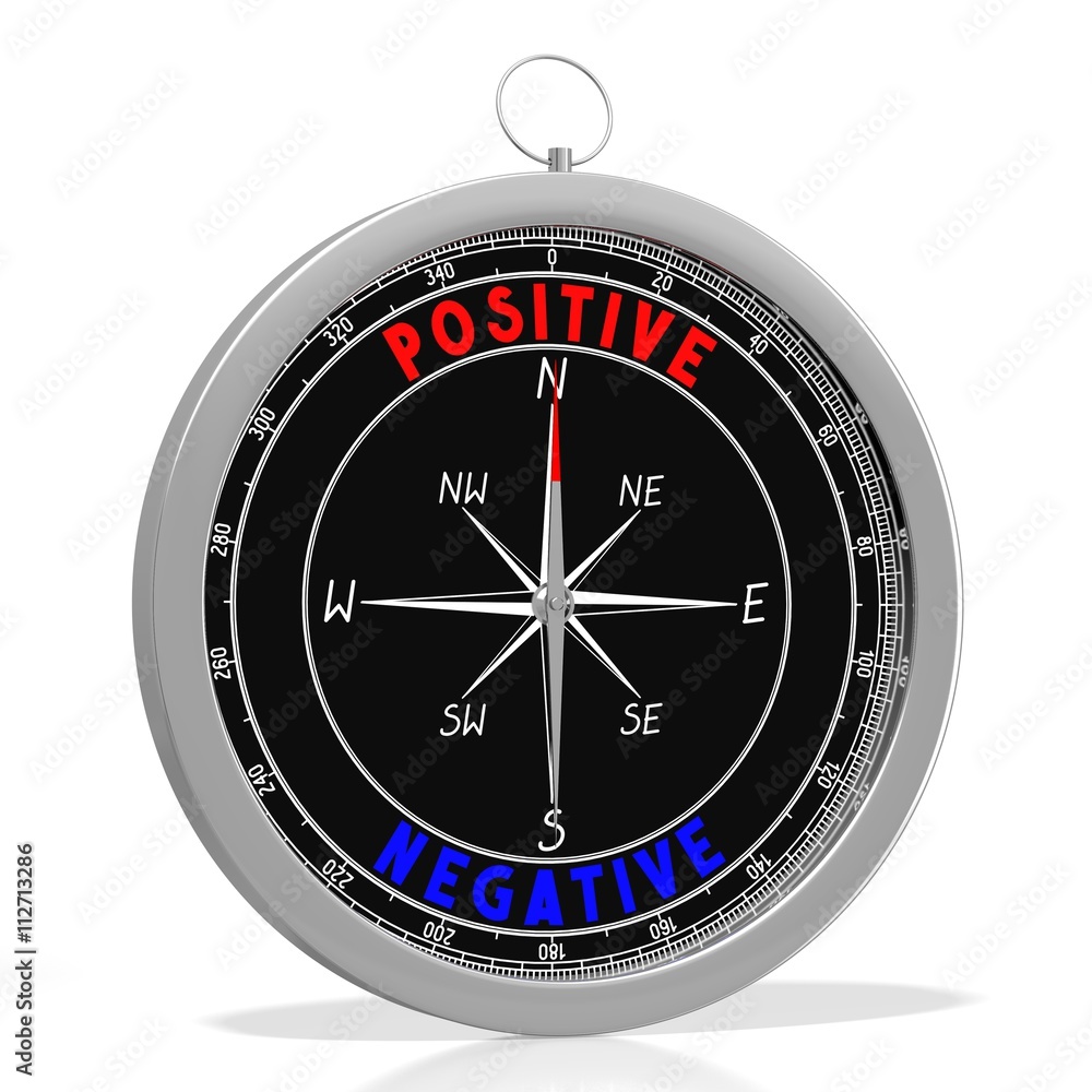 Positive or negative - 3D compass Positive or negative - 3D compass