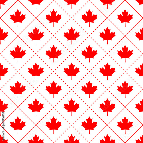 Canadian maple leaf symbol seamless pattern