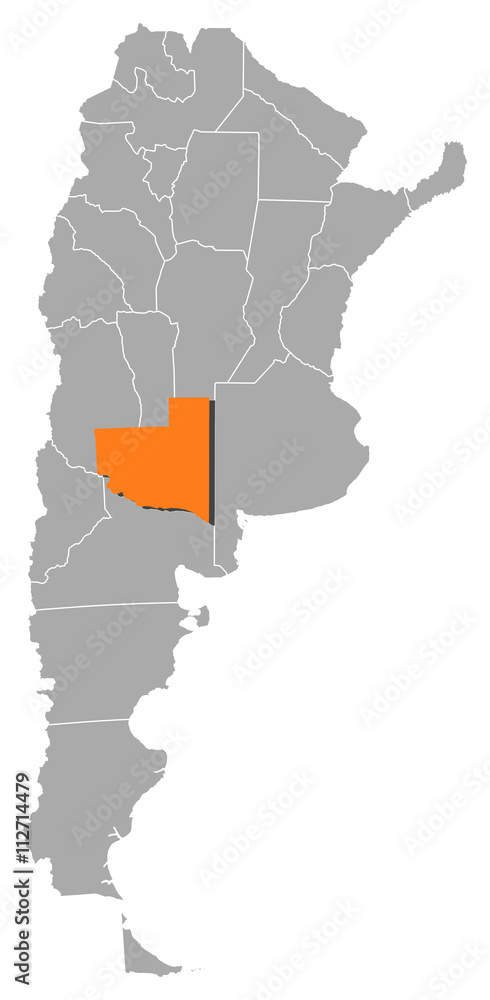 Fototapeta premium Map - Argentina, La Pampa