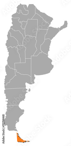 Map - Argentina  Tierra del Fuego