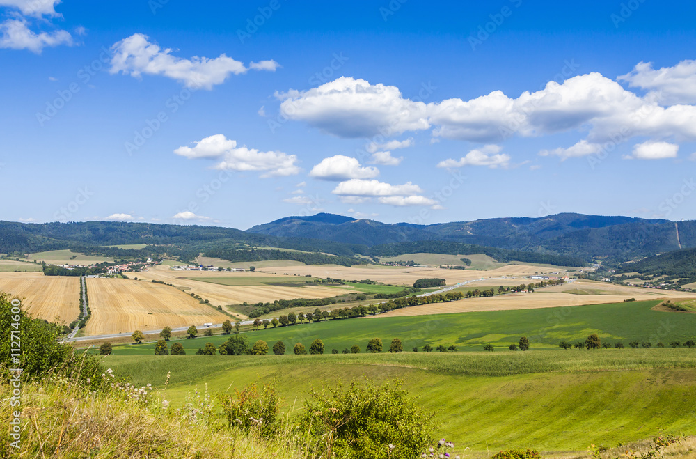 Rural summer landscape in Eastern Slovakia