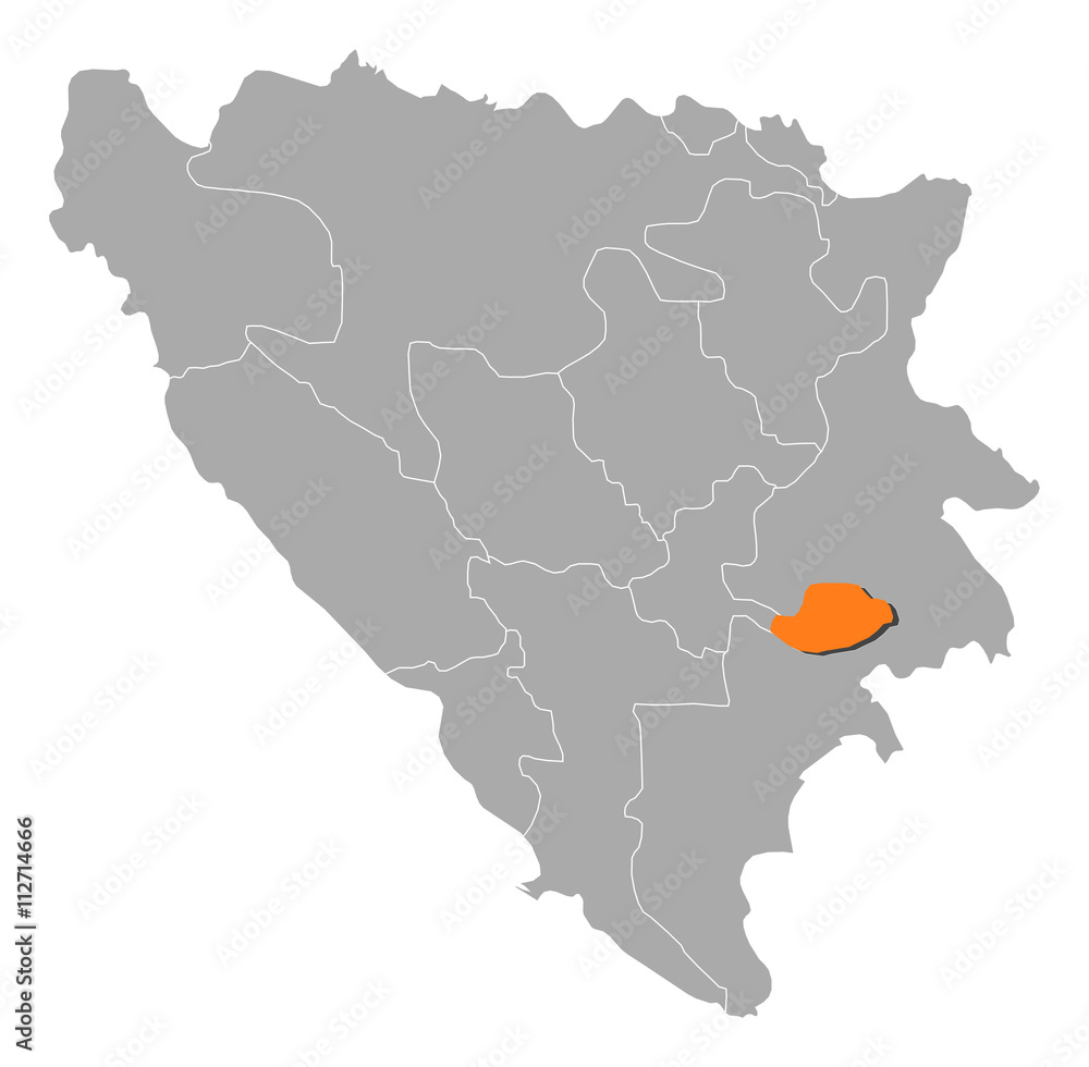 Fototapeta premium Map - Bosnia and Herzegovina, Bosnian Podrinje