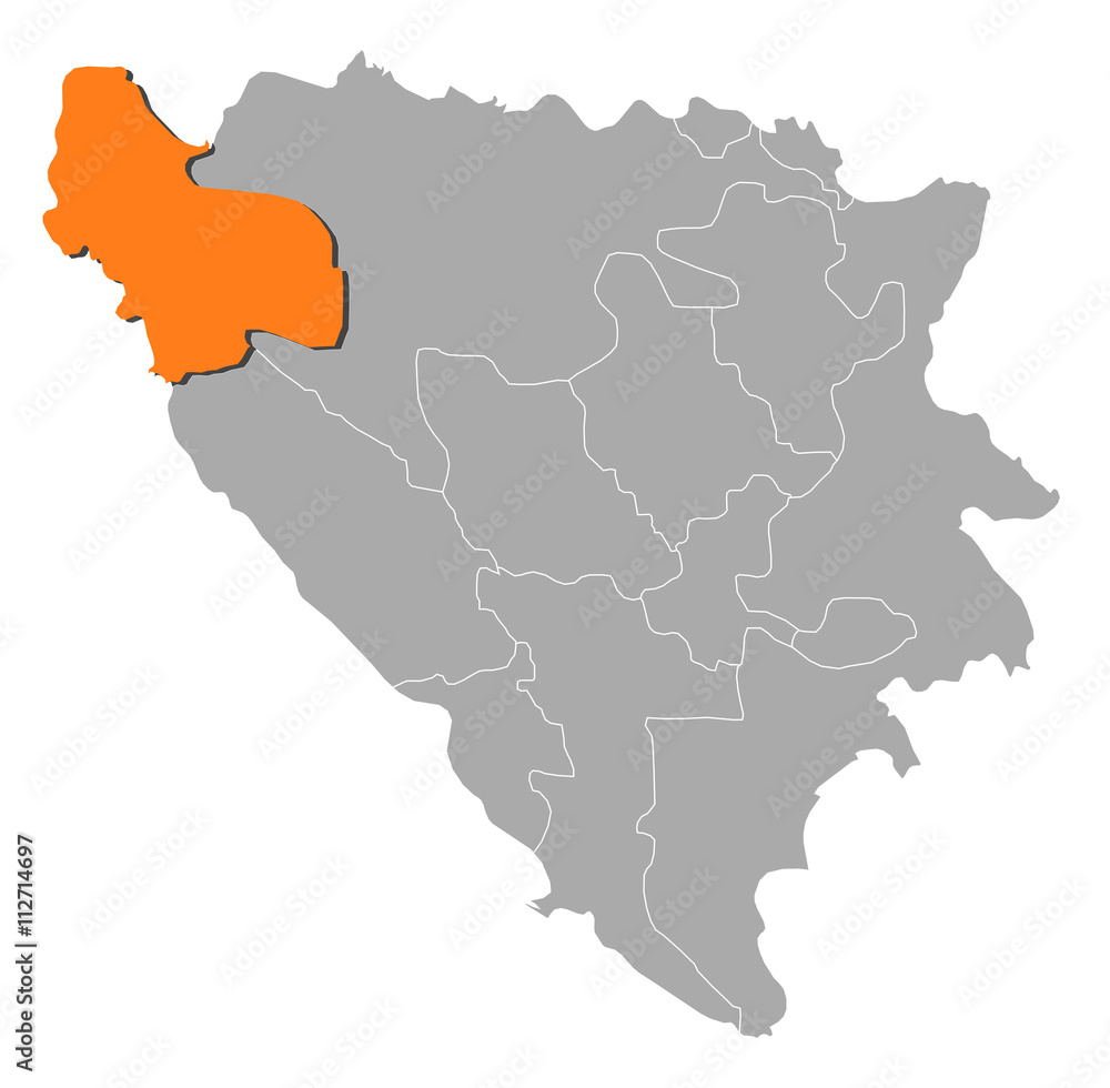 Map - Bosnia and Herzegovina, Una-Sana