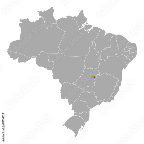Map - Brazil  Brazilian Federal District