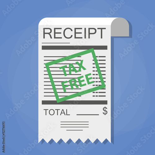 Receipt with green tax free stamp