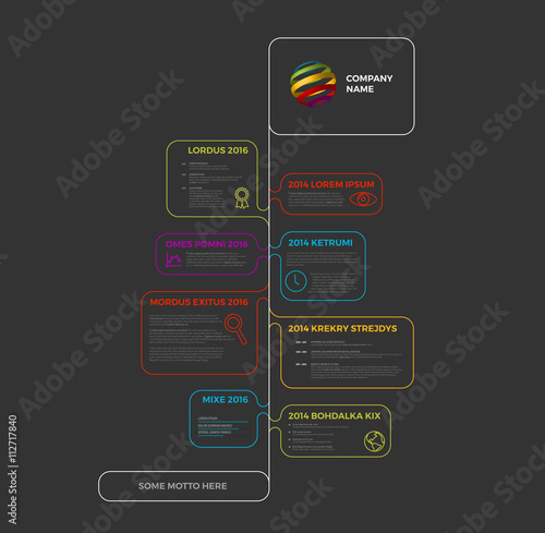 Infographic timeline report template with bubbles