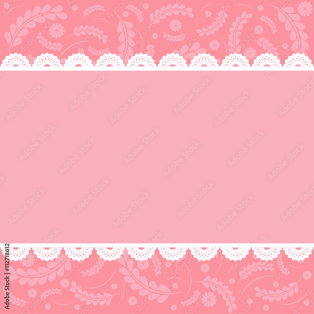 Pink floral invitation card