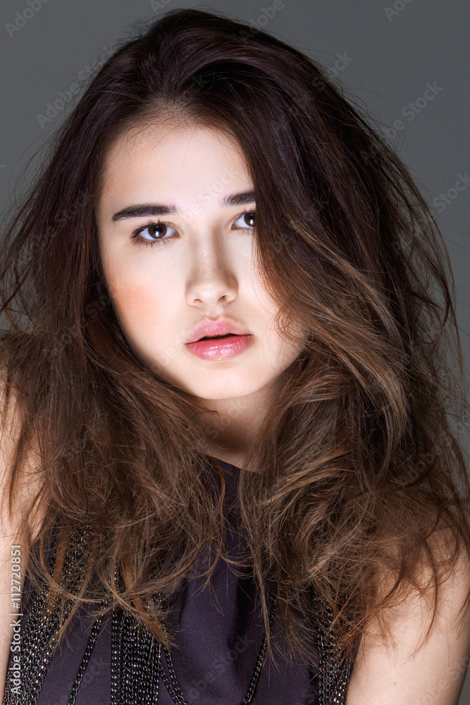 portrait of fashion model with stylish hair portrait of fashion model with stylish hair