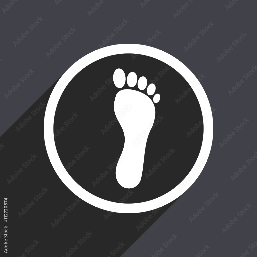 Flat design gray web foot vector icon