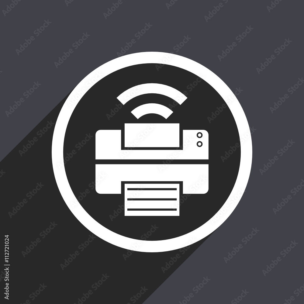 Obraz premium Flat design gray web printer vector icon