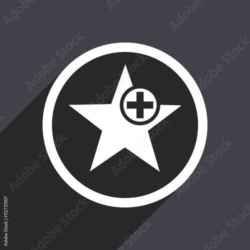 Flat design gray web star vector icon
