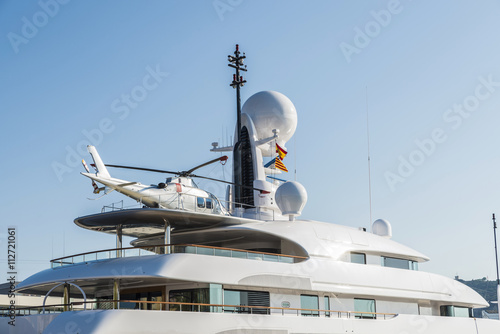 Yacht with a helicopter on its deck, Barcelona © jordi2r