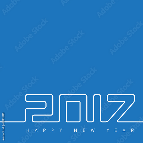 Happy new year 2017. Creative greeting card design template. Uni