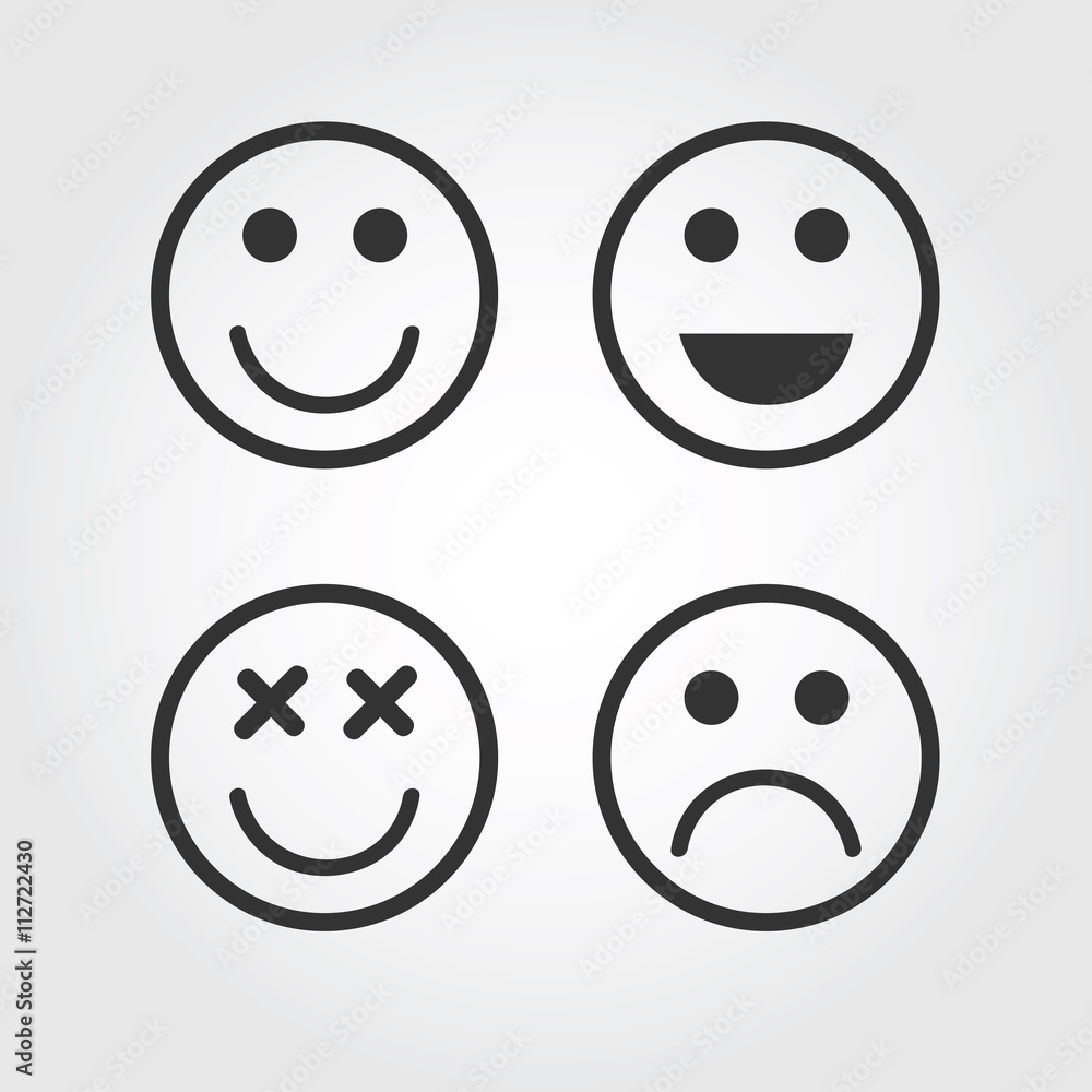 Vector emotions set. icon, flat design Vector emotions set. icon, flat design