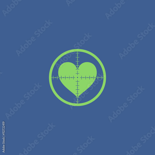 crosshair icon with a heart.