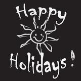 Happy Holidays Greeting card black and white
