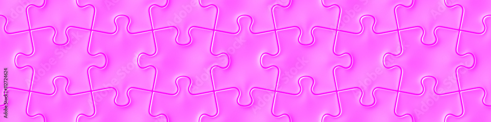banner with interlocking bright pink jigsaw puzzle pieces (seamless texture, format 4x1, 3d illustration) banner with interlocking bright pink jigsaw puzzle pieces (seamless texture, format 4x1, 3d illustration)