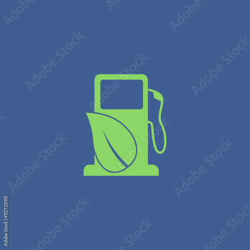 Gas station with leaves icon.