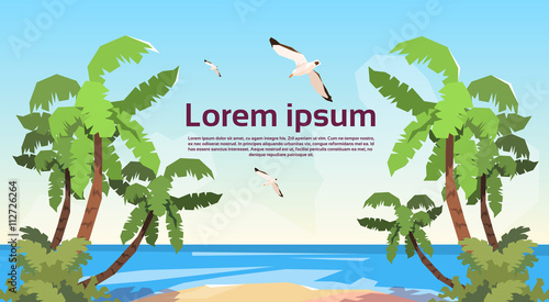 Tropical Beach Island Palm Tree Ocean Summer Vacation