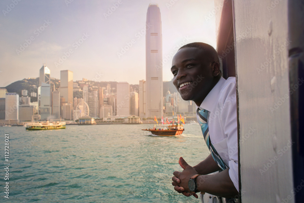 Fototapeta premium Rejs statkiem w Hongkongu