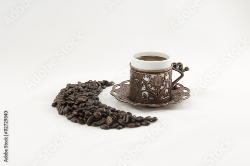 Turkish Coffee with Crescent from Coffee Beans