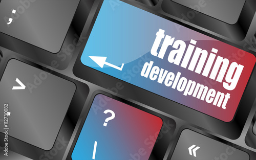 Education concept: computer keyboard with word Training development vector . keyboard keys, keyboard button, keyboard icon